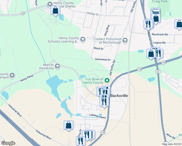 map of restaurants, bars, coffee shops, grocery stores, and more near 1088 Mcconaughy Court in McDonough