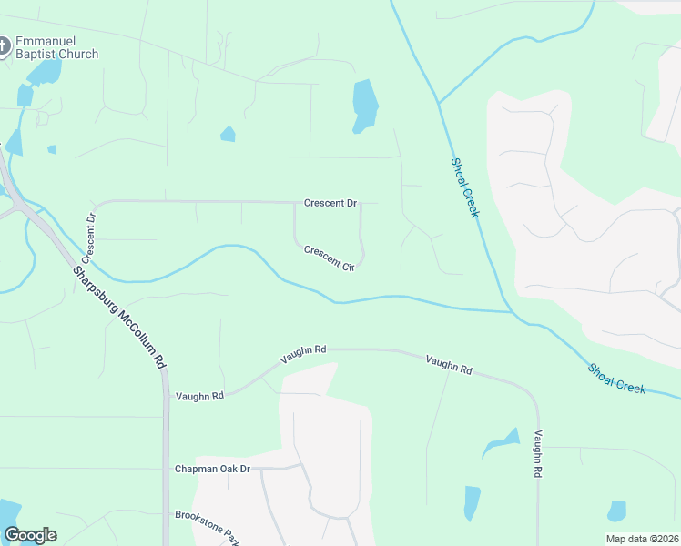 map of restaurants, bars, coffee shops, grocery stores, and more near 65 Crescent Circle in Newnan