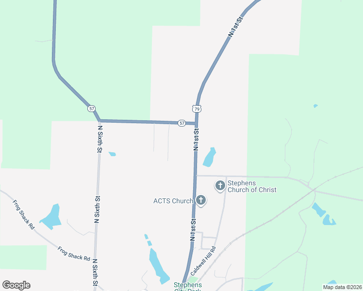 map of restaurants, bars, coffee shops, grocery stores, and more near 1074 U.S. 79 in Stephens