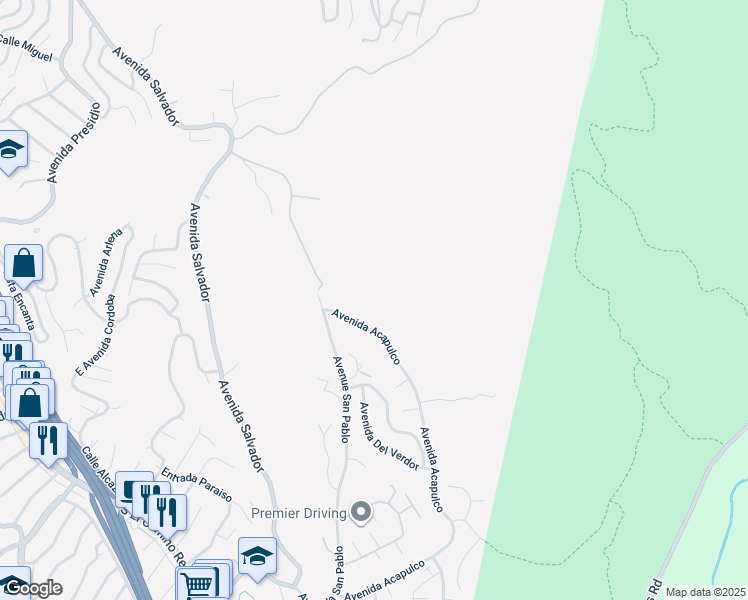 map of restaurants, bars, coffee shops, grocery stores, and more near 1644 North El Camino Real in San Clemente