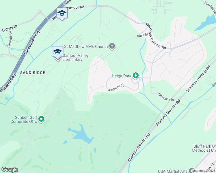 map of restaurants, bars, coffee shops, grocery stores, and more near 272 Kingston Circle in Birmingham