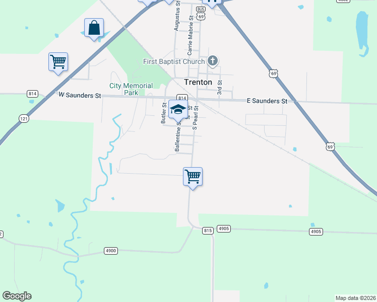 map of restaurants, bars, coffee shops, grocery stores, and more near 601 South Pearl Street in Trenton