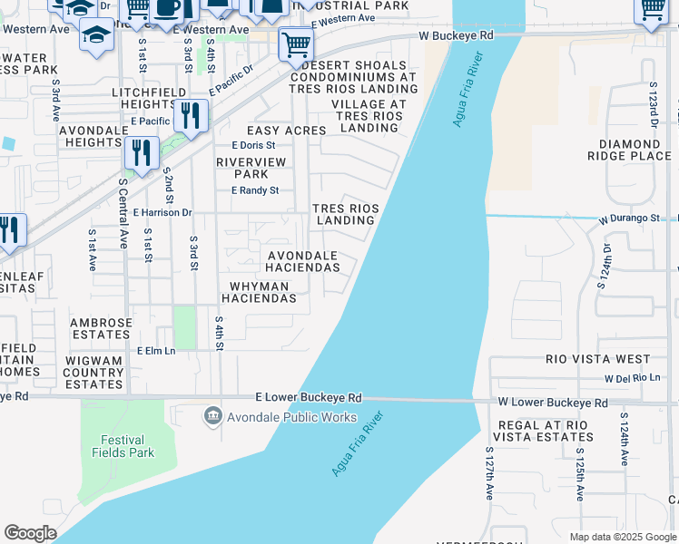 map of restaurants, bars, coffee shops, grocery stores, and more near 914 Locust Lane in Avondale