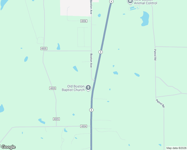 map of restaurants, bars, coffee shops, grocery stores, and more near 2345 Boston Avenue in New Boston