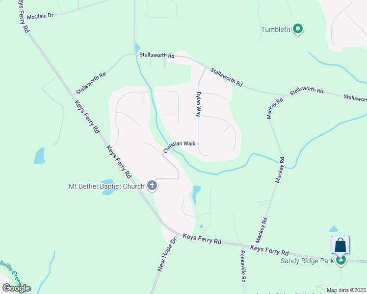 map of restaurants, bars, coffee shops, grocery stores, and more near 206 Christian Walk in McDonough