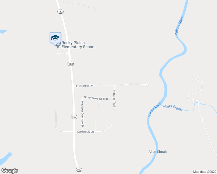 map of restaurants, bars, coffee shops, grocery stores, and more near 140 Rivercrest Lane in Covington