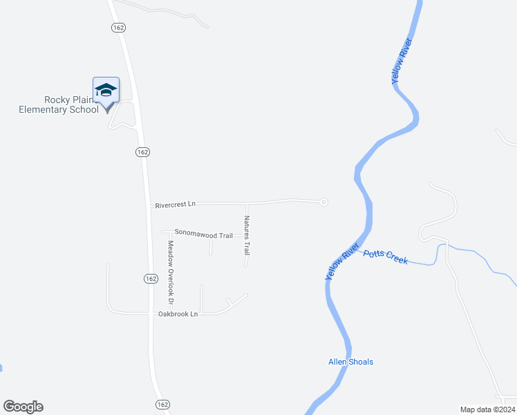 map of restaurants, bars, coffee shops, grocery stores, and more near 180 Rivercrest Lane in Covington