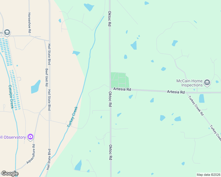 map of restaurants, bars, coffee shops, grocery stores, and more near 1001 Artesia Road in Starkville