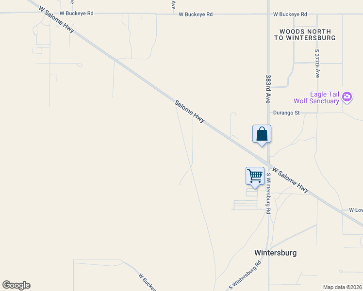map of restaurants, bars, coffee shops, grocery stores, and more near 2220 South 382nd Avenue in Tonopah