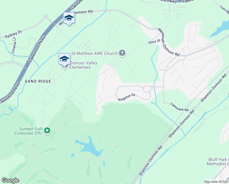 map of restaurants, bars, coffee shops, grocery stores, and more near 272 Kingston Circle in Birmingham