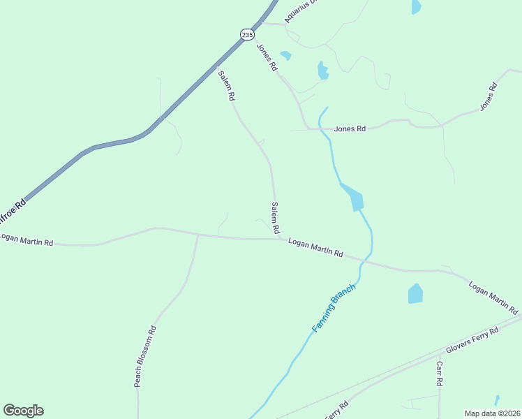 map of restaurants, bars, coffee shops, grocery stores, and more near 17 Salem Road in Talladega County