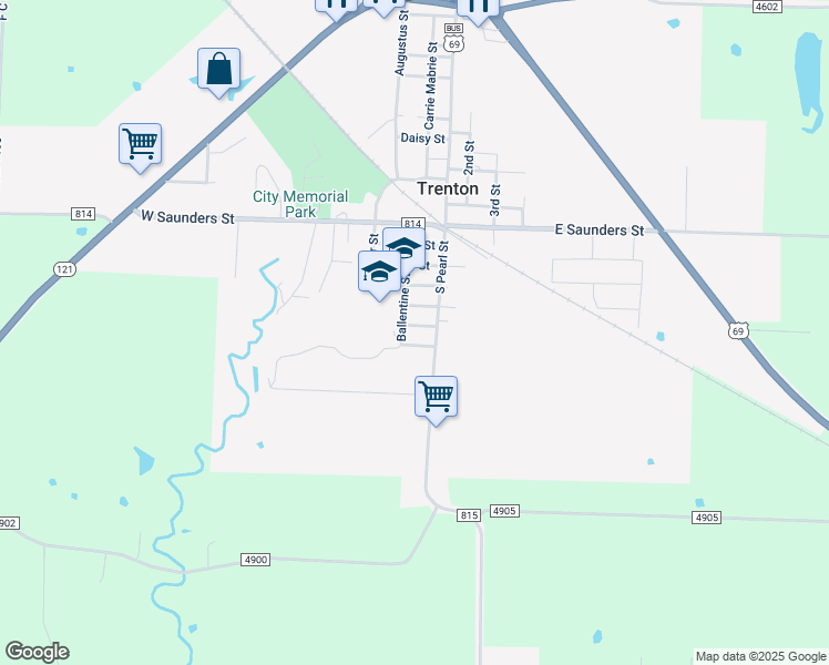 map of restaurants, bars, coffee shops, grocery stores, and more near 109 Sue Street in Trenton