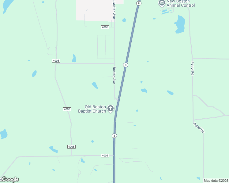 map of restaurants, bars, coffee shops, grocery stores, and more near 2345 Boston Avenue in New Boston