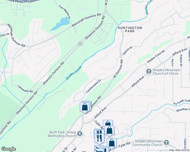map of restaurants, bars, coffee shops, grocery stores, and more near 842 Castlemaine Ct in Birmingham