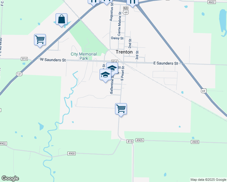 map of restaurants, bars, coffee shops, grocery stores, and more near 109 Sue Street in Trenton
