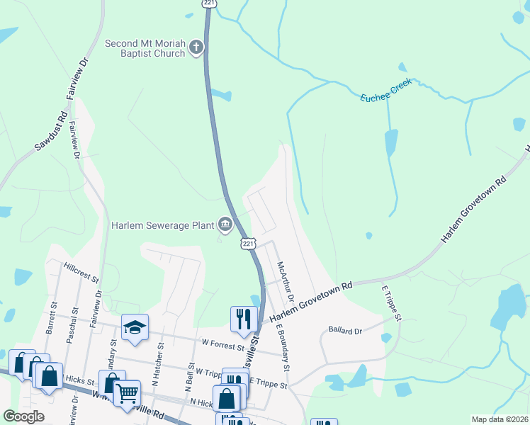 map of restaurants, bars, coffee shops, grocery stores, and more near 427 Amesbury Drive in Harlem