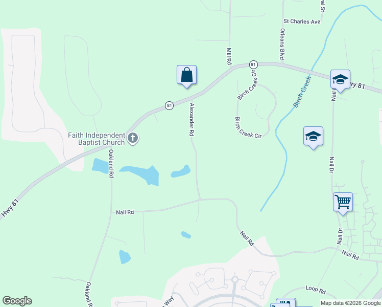 map of restaurants, bars, coffee shops, grocery stores, and more near 142 Alexander Road in McDonough