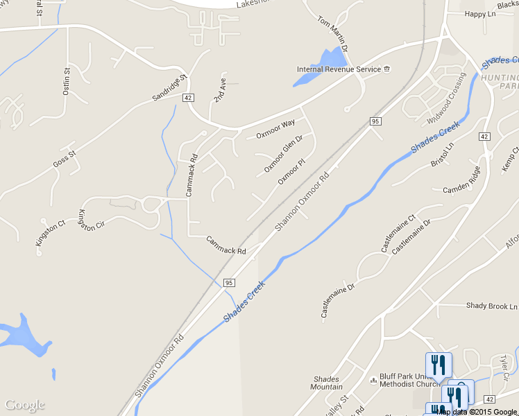 map of restaurants, bars, coffee shops, grocery stores, and more near 304 Oxmoor Place in Birmingham