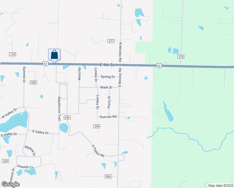 map of restaurants, bars, coffee shops, grocery stores, and more near 717 South Mosley Road in Texarkana