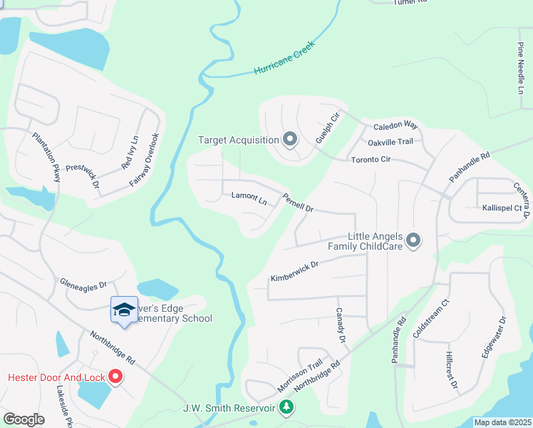 map of restaurants, bars, coffee shops, grocery stores, and more near 402 Thompson Court in Hampton