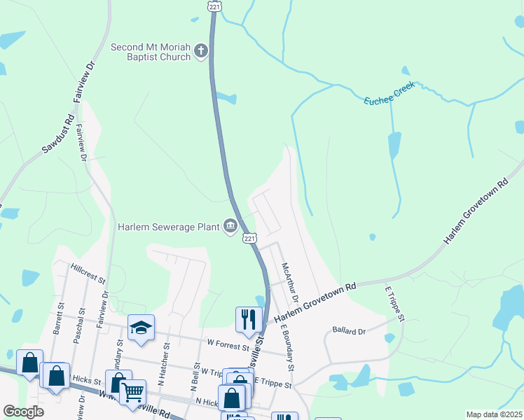 map of restaurants, bars, coffee shops, grocery stores, and more near 432 Amesbury Drive in Harlem