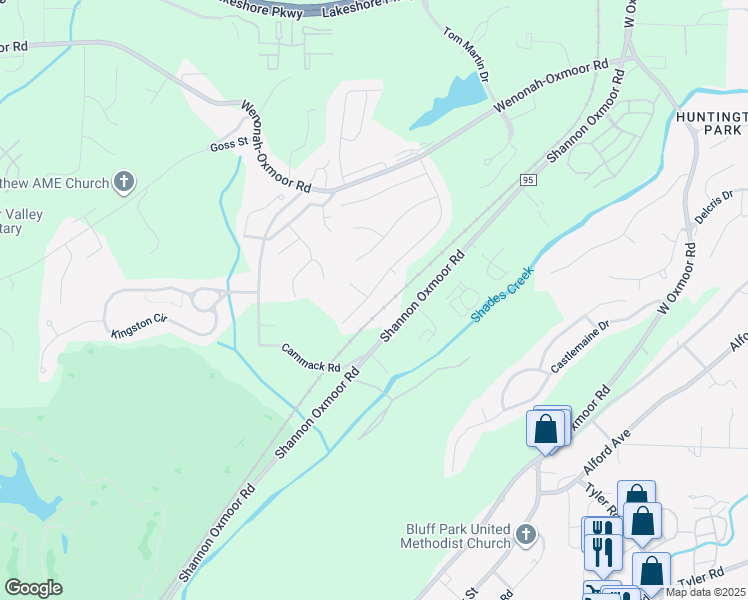 map of restaurants, bars, coffee shops, grocery stores, and more near 275 Oxmoor Place in Birmingham