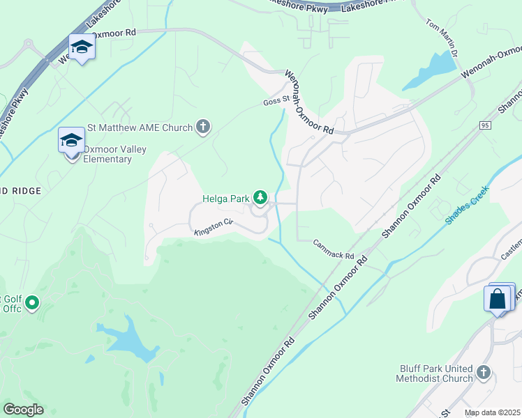 map of restaurants, bars, coffee shops, grocery stores, and more near 141 Kingston Ridge in Birmingham