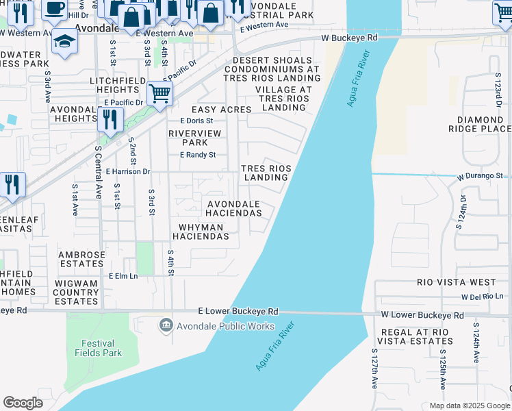 map of restaurants, bars, coffee shops, grocery stores, and more near 914 Locust Lane in Avondale