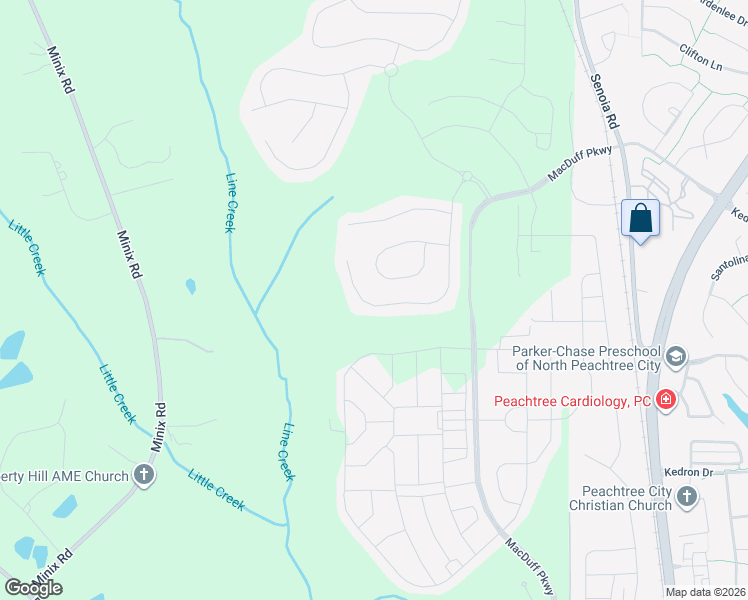 map of restaurants, bars, coffee shops, grocery stores, and more near 160 Mulberry Court in Peachtree City