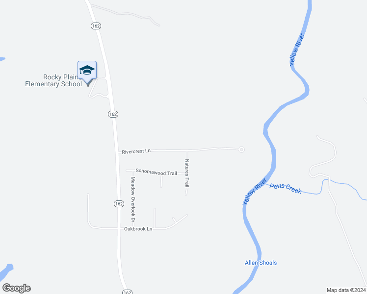 map of restaurants, bars, coffee shops, grocery stores, and more near 135 Rivercrest Lane in Covington