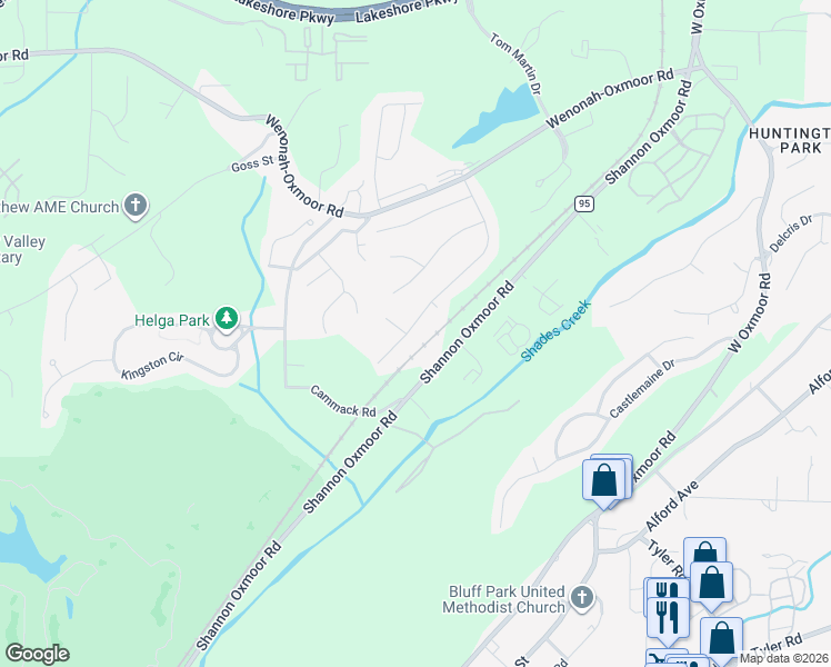 map of restaurants, bars, coffee shops, grocery stores, and more near 275 Oxmoor Place in Birmingham