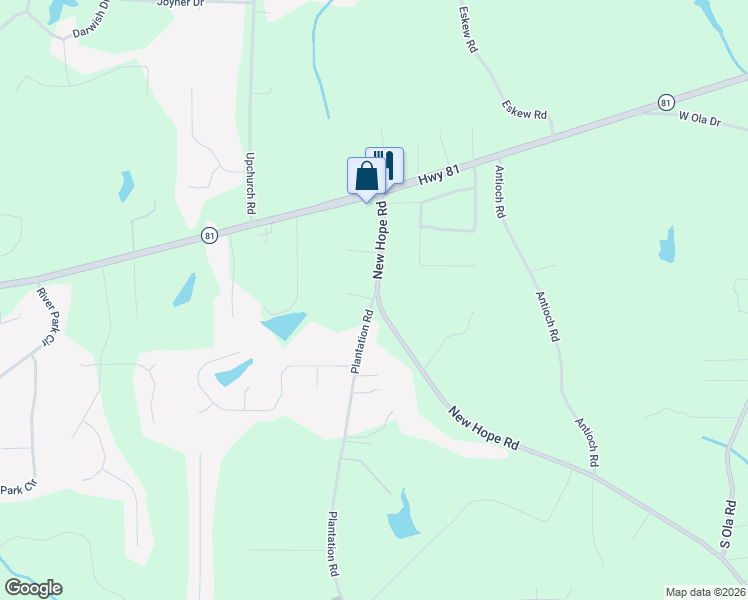 map of restaurants, bars, coffee shops, grocery stores, and more near 190 New Hope Road in McDonough