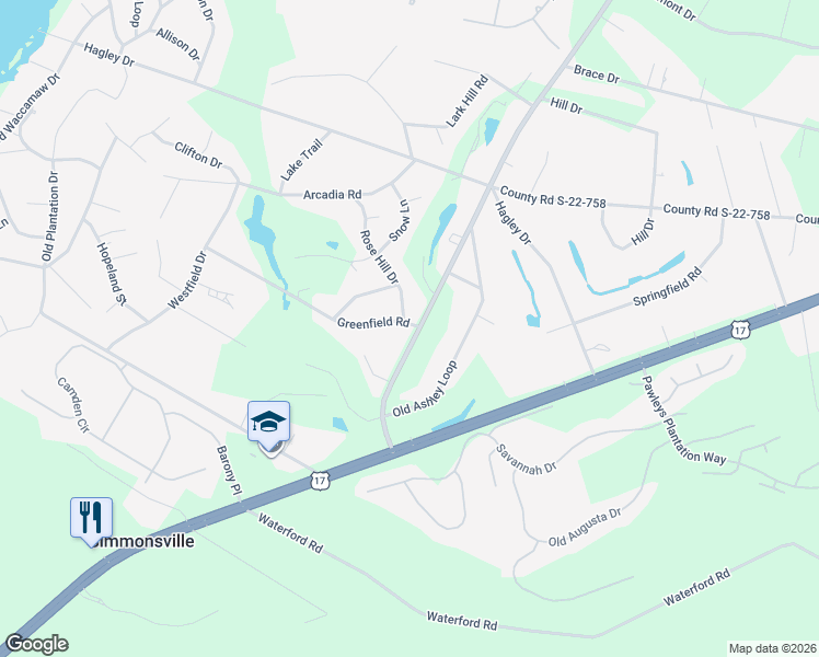 map of restaurants, bars, coffee shops, grocery stores, and more near 269 Kings River Road in Pawleys Island