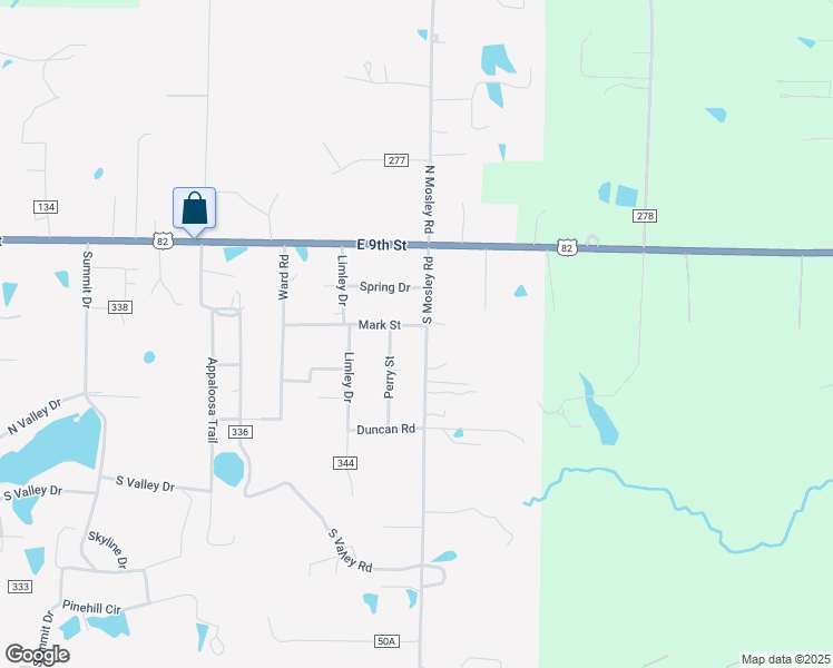 map of restaurants, bars, coffee shops, grocery stores, and more near 717 South Mosley Road in Texarkana