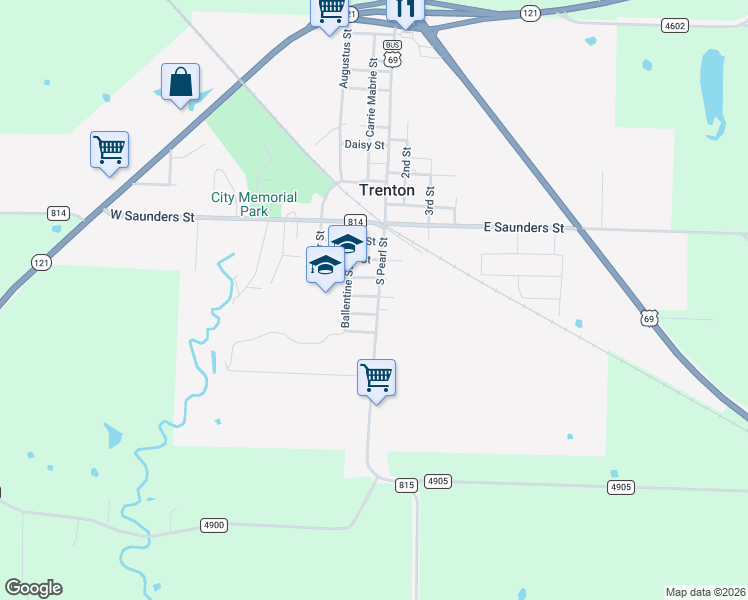 map of restaurants, bars, coffee shops, grocery stores, and more near 601 South Pearl Street in Trenton