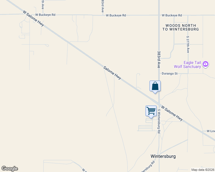 map of restaurants, bars, coffee shops, grocery stores, and more near 2120 South 382nd Avenue in Tonopah
