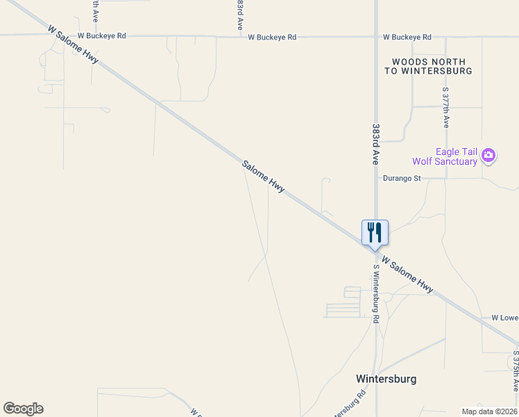 map of restaurants, bars, coffee shops, grocery stores, and more near 2120 South 382nd Avenue in Tonopah