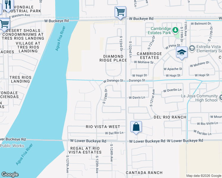 map of restaurants, bars, coffee shops, grocery stores, and more near 2002 South El Mirage Road in Avondale