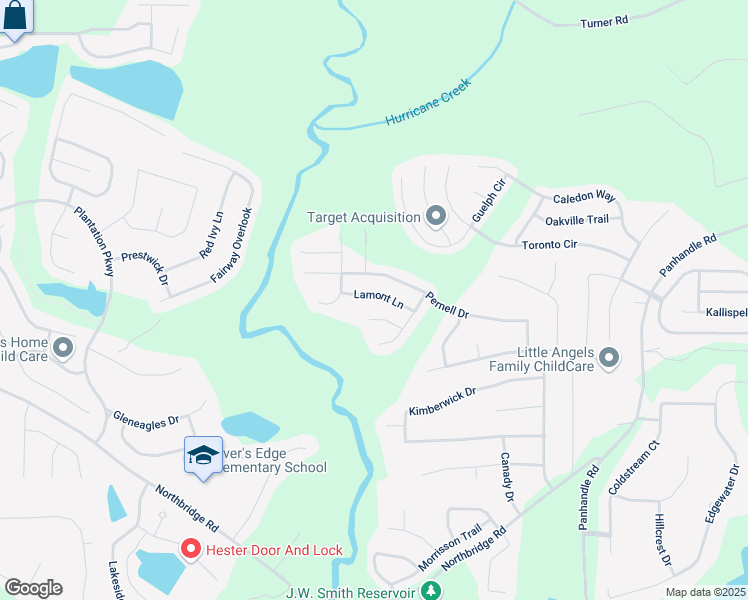 map of restaurants, bars, coffee shops, grocery stores, and more near 365 Lamont Lane in Hampton