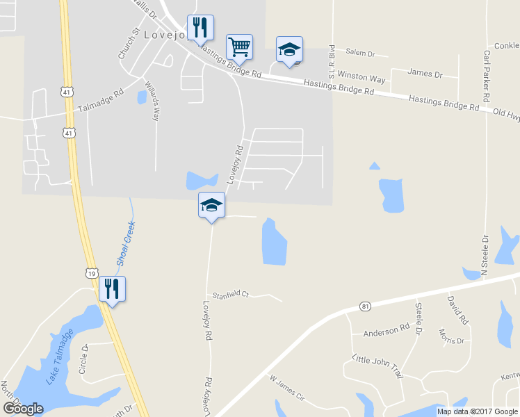 map of restaurants, bars, coffee shops, grocery stores, and more near 20 Lovejoy Road in Hampton