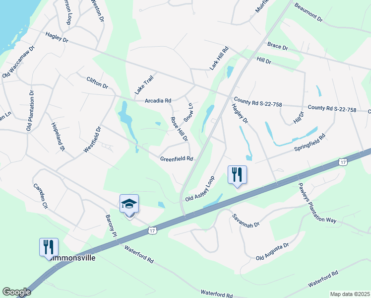map of restaurants, bars, coffee shops, grocery stores, and more near 49 Rose Hill Drive in Pawleys Island