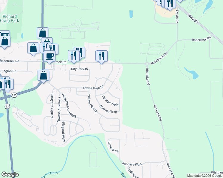 map of restaurants, bars, coffee shops, grocery stores, and more near 8050 Chapman Terrace in McDonough
