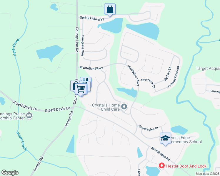 map of restaurants, bars, coffee shops, grocery stores, and more near 141 Carolinas Way in Fayetteville