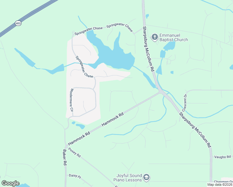 map of restaurants, bars, coffee shops, grocery stores, and more near 164 Hammock Ridge Drive in Newnan
