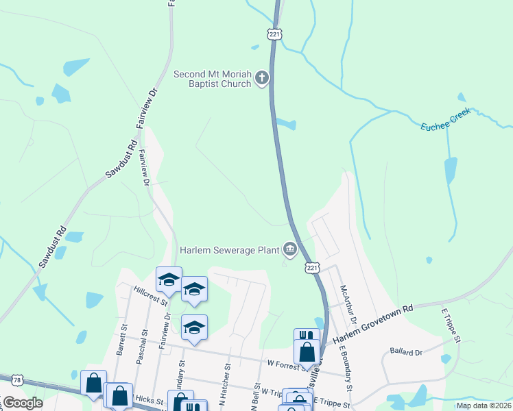 map of restaurants, bars, coffee shops, grocery stores, and more near 6480 Campbells Way in Harlem