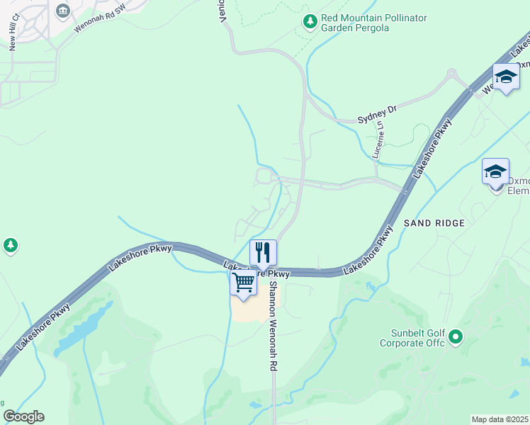 map of restaurants, bars, coffee shops, grocery stores, and more near 2850 Venice Road in Birmingham