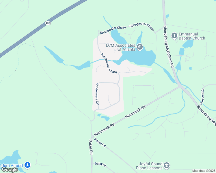map of restaurants, bars, coffee shops, grocery stores, and more near 274 Windermere Circle in Newnan