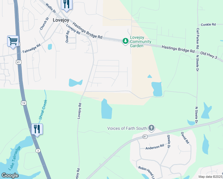 map of restaurants, bars, coffee shops, grocery stores, and more near 11988 Lovejoy Crossing Place in Hampton