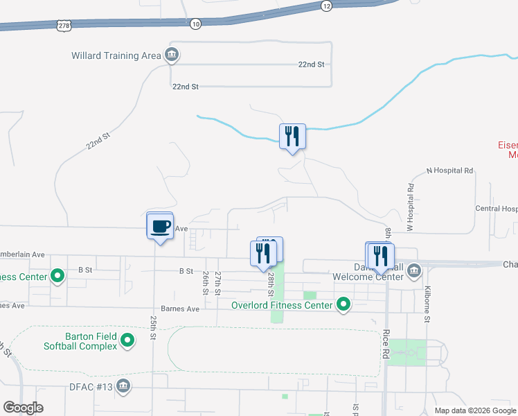 map of restaurants, bars, coffee shops, grocery stores, and more near 29813 8th Avenue in Augusta