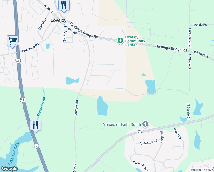 map of restaurants, bars, coffee shops, grocery stores, and more near 11988 Lovejoy Crossing Place in Hampton